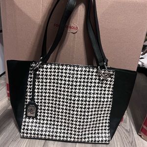 Ralph Lauren tote purse black and white
